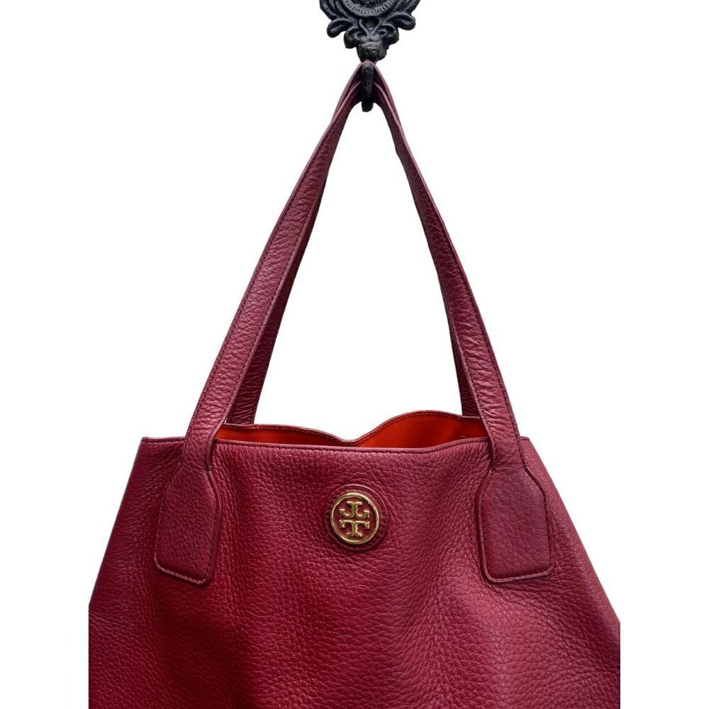 Tory Burch Michelle Extra Large Red Leather Tote - Picture 5 of 14